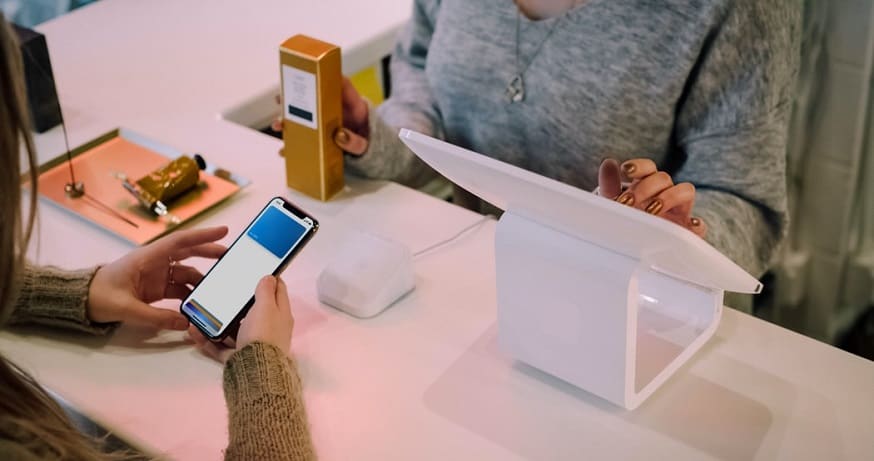 Mobile Wallet - Person paying with phone