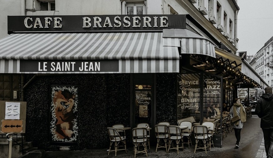 QR code sign-ins - cafe in Paris, France