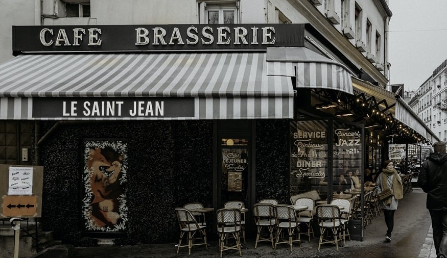 QR code sign-ins - cafe in Paris, France
