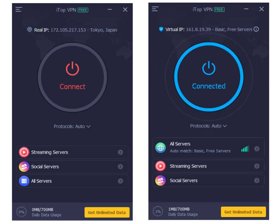 iTop free VPN how it works and screenshots
