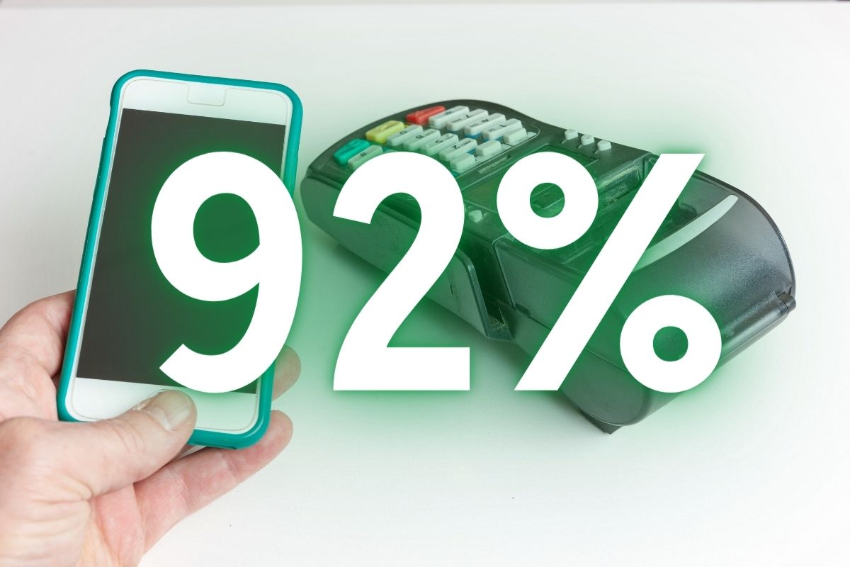 Mobile wallet transactions - 92%