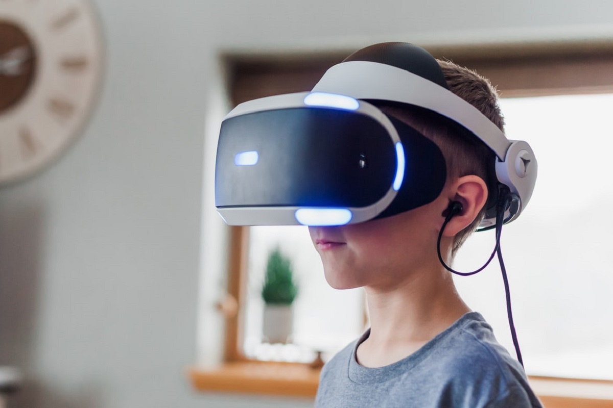 Virtual reality technology - child using VR headset