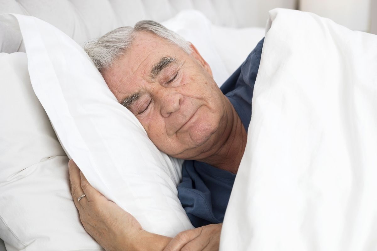 Anti-snoring gadget - senior sleeping