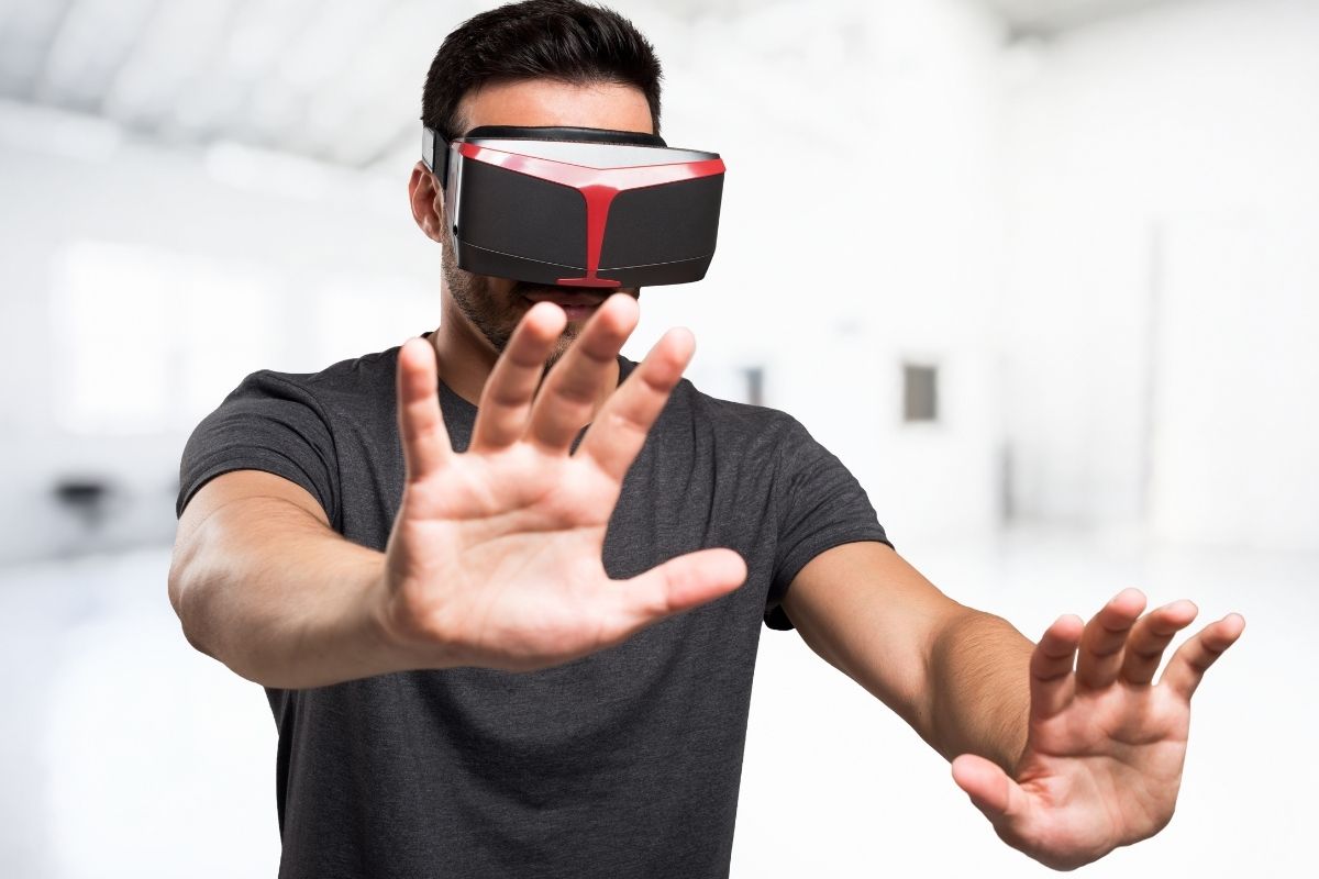 Virtual Reality - Person wearing VR Headset - VR experience