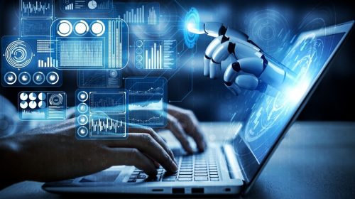 Artificial Intelligence - Computer - Robot hand - technology