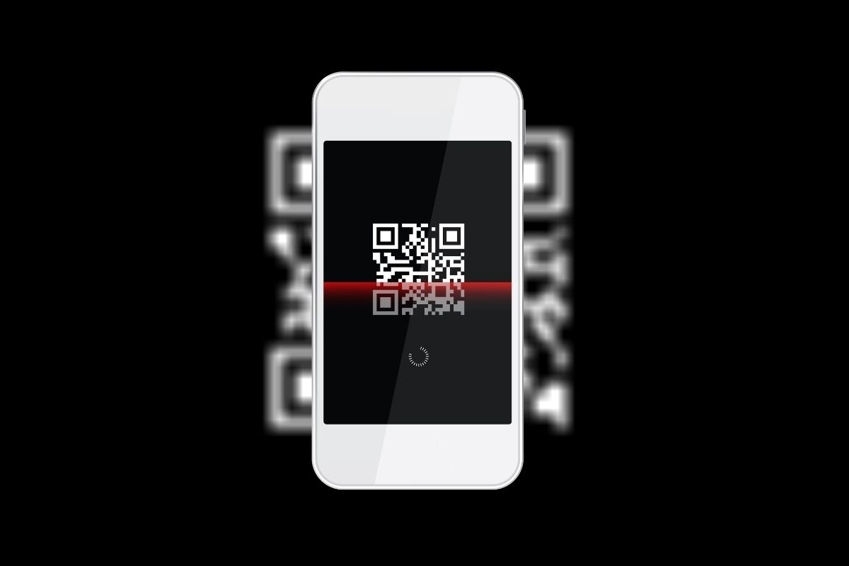 QR codes - Scanning code - black background