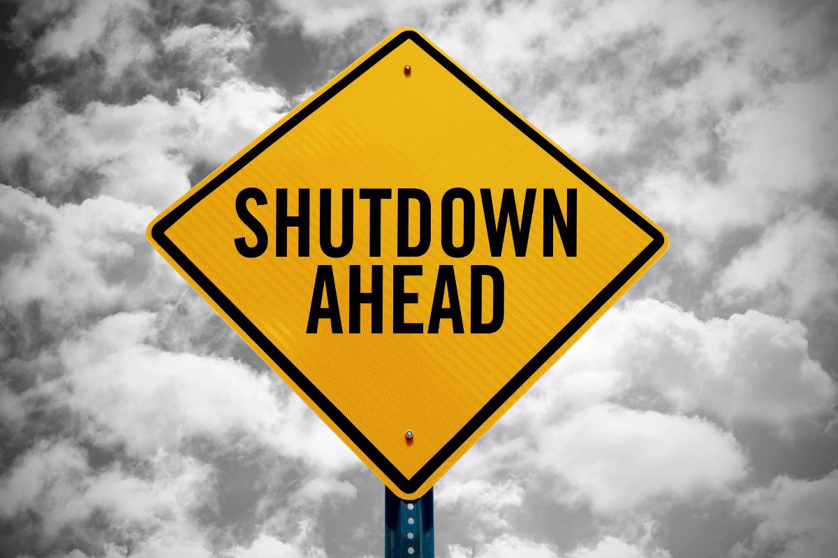 Street View - Shutdown Ahead Sign