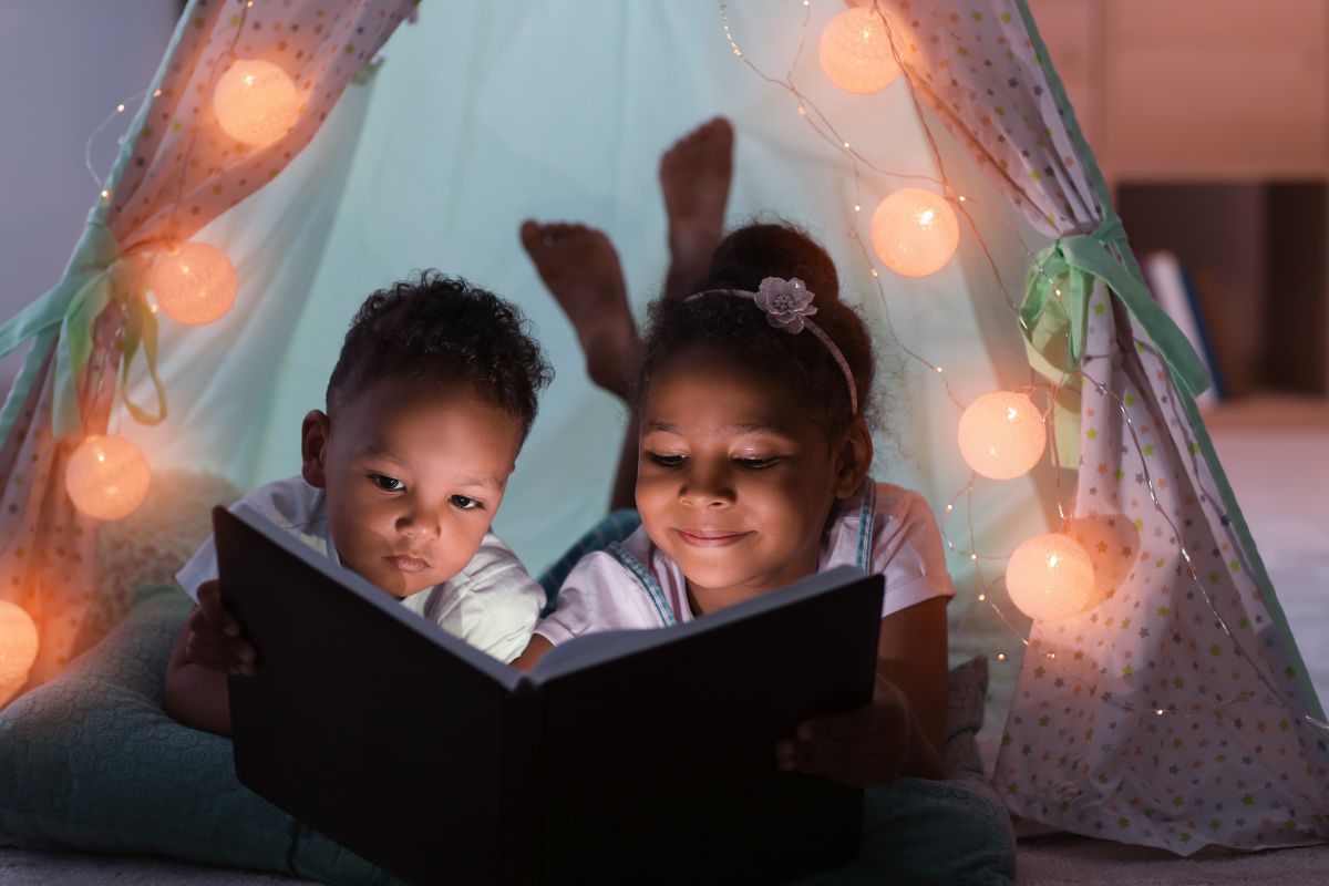 Bedtime Stories - Kids reading at nighttime