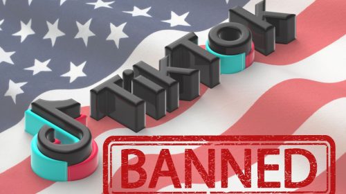 TikTok ban - US Flag - Banned