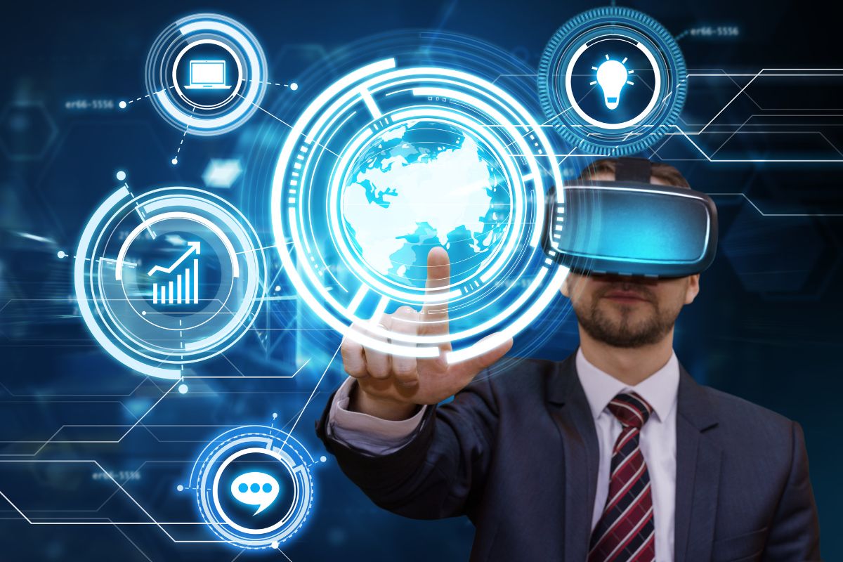 Virtual reality - Business person using VR tech