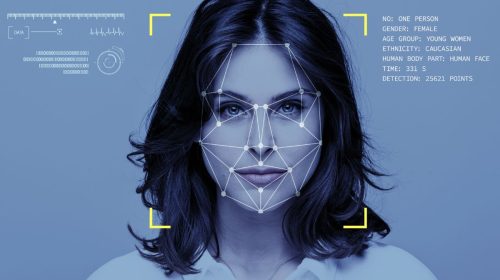 Facial recognition - Technology used on woman