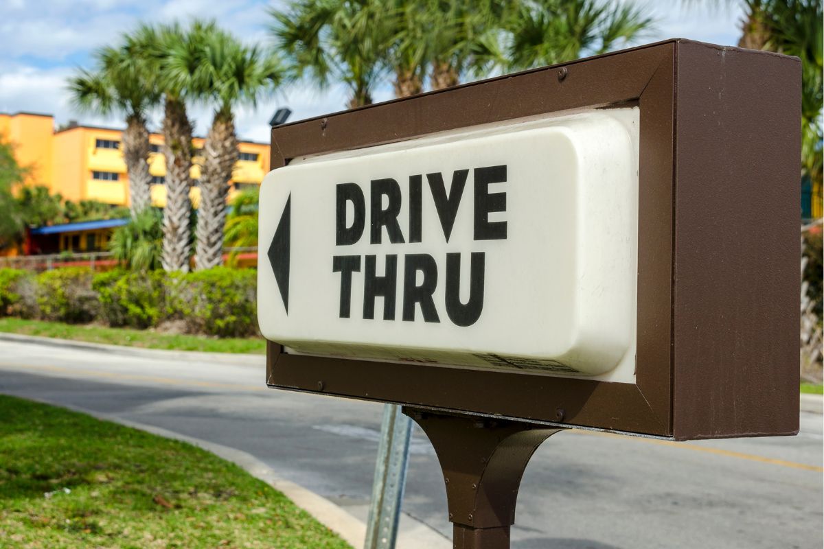 AI chatbot - Image of Drive Thru sign