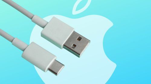 Next iPhone - Apple Logo and USB-C cables