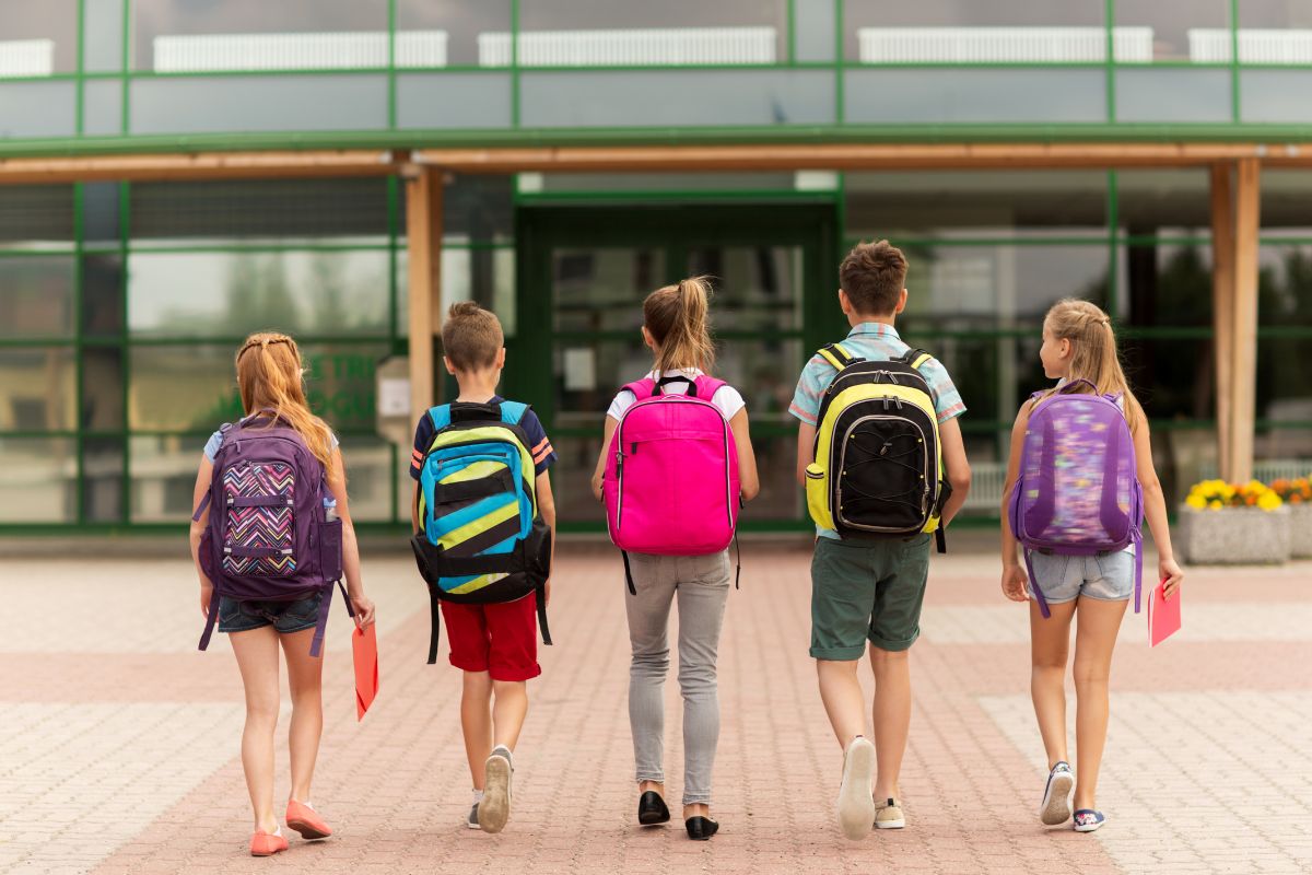 Facial recognition - Students walking toward school