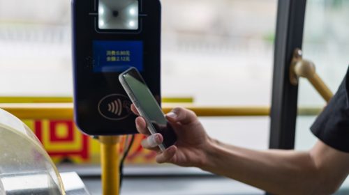 Mobile wallet - Paying bus fare with smartphone