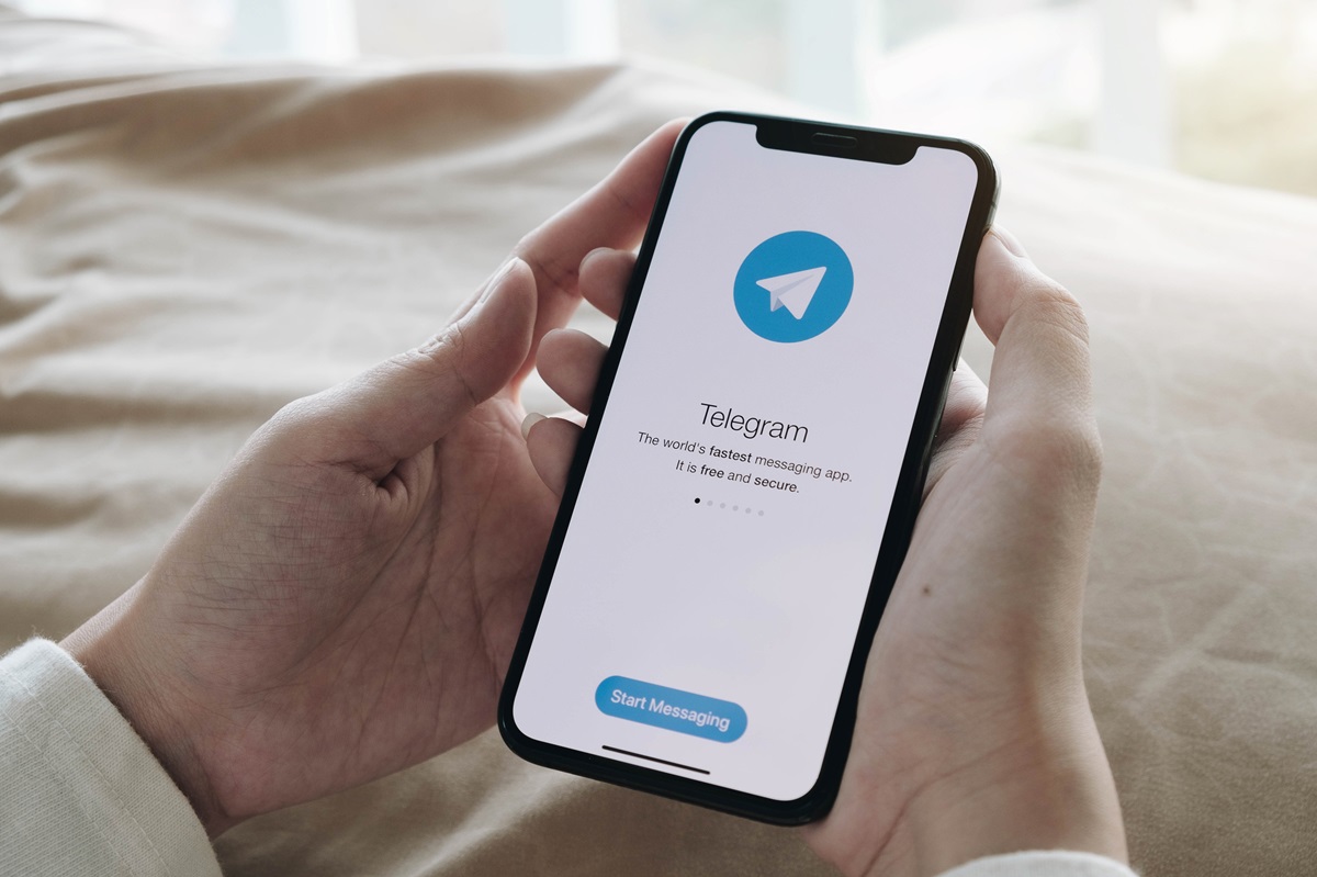 Depositphotos -Messaging app - Telegram Messenger App on mobile phone