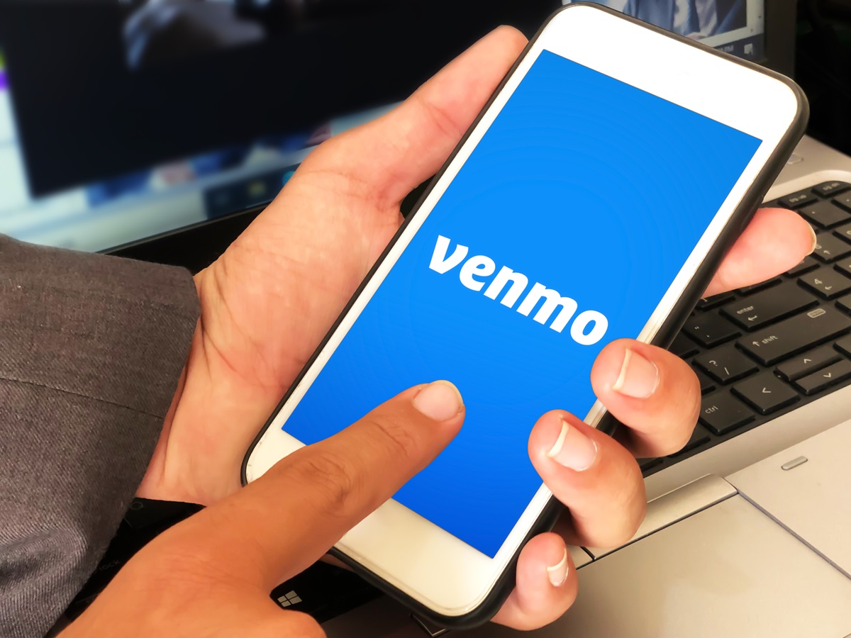 Venmo logo on mobile phone