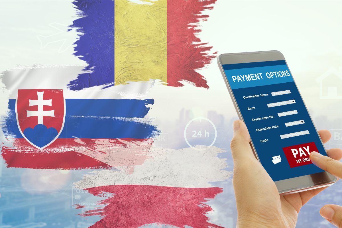 Mobile payments - Romania, Slovakia, Poland Flags