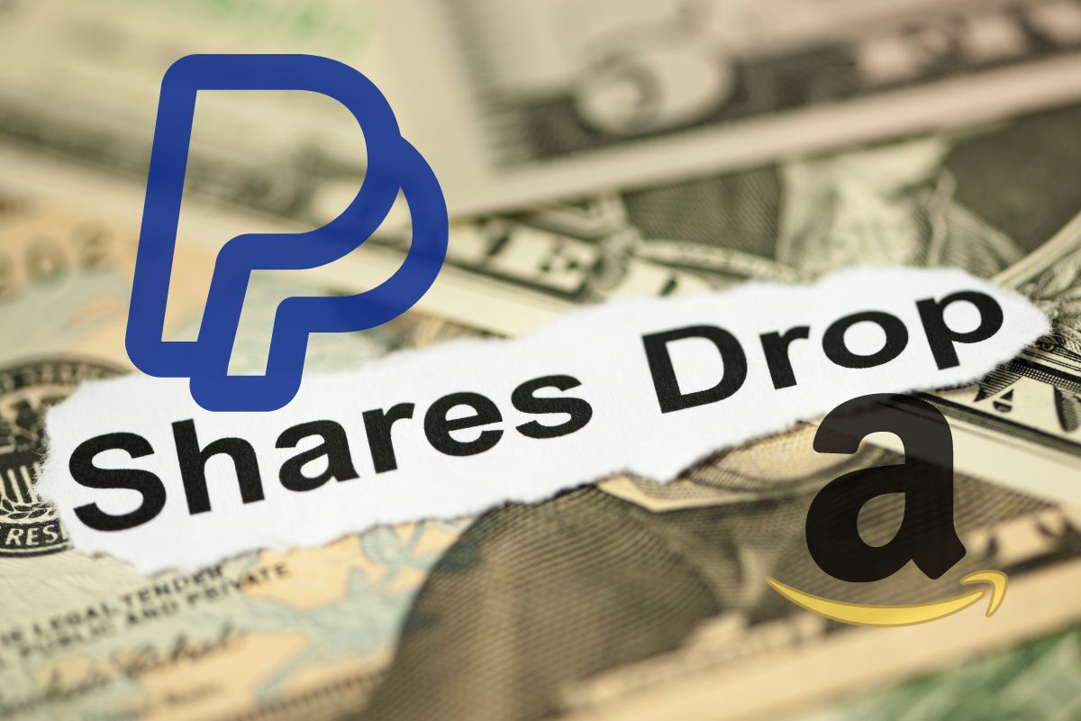 Mobile payments - Shares Drop - PayPal and Amazon logos