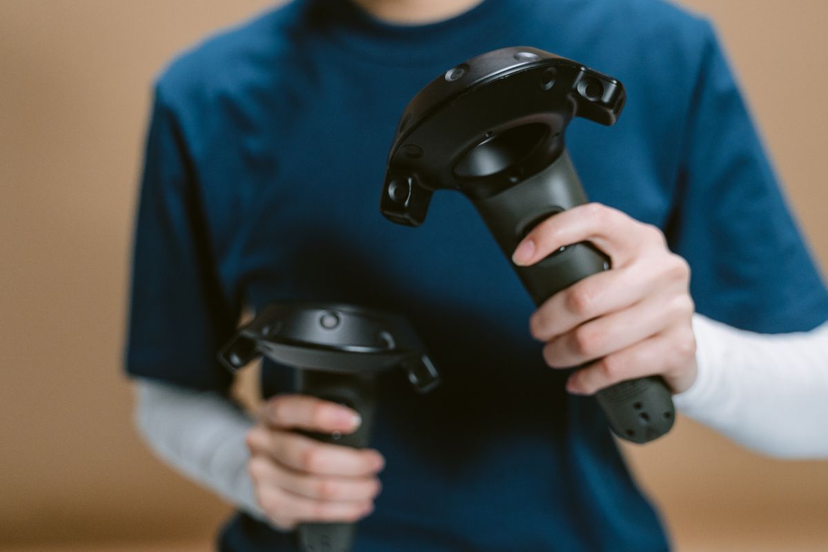 Virtual Reality - Person using Vive Controllers