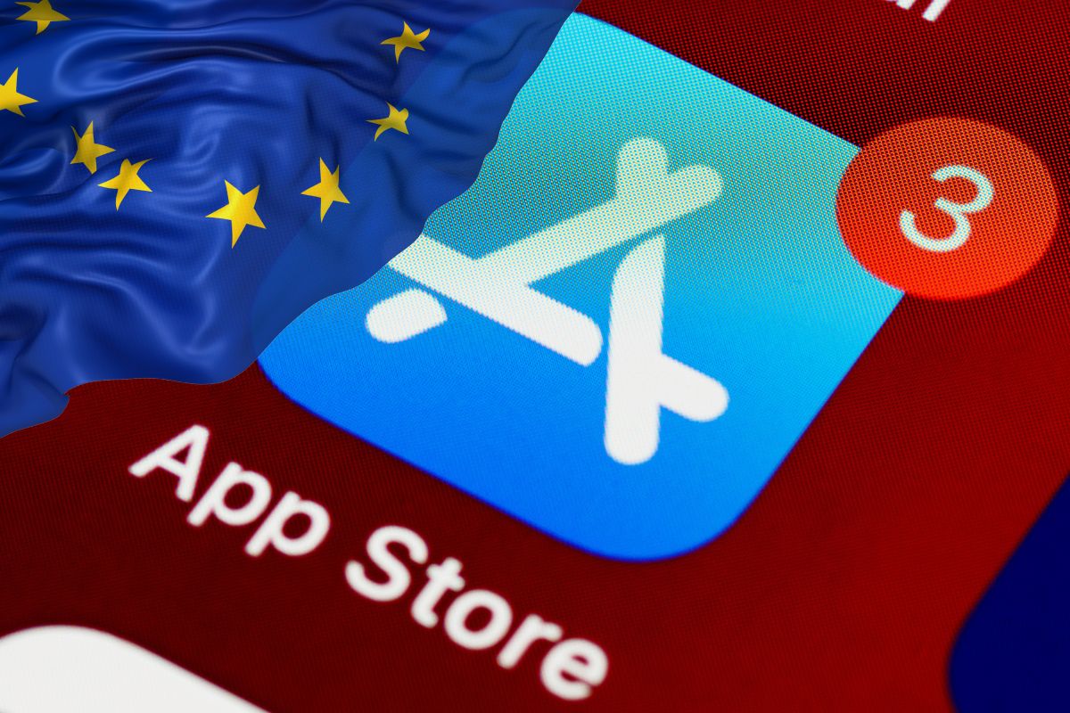 App Store App on iPhone with EU flag