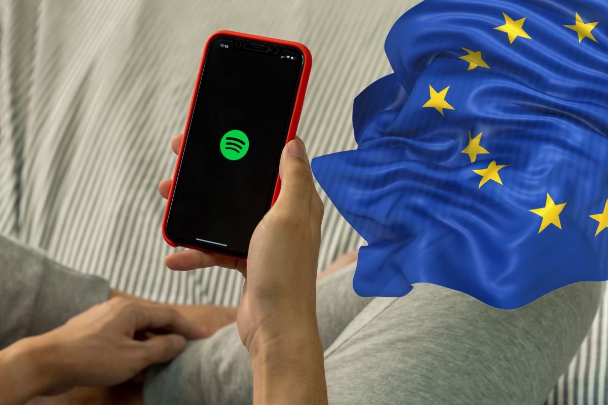 In-app sales - Spotify app on phone - EU flag