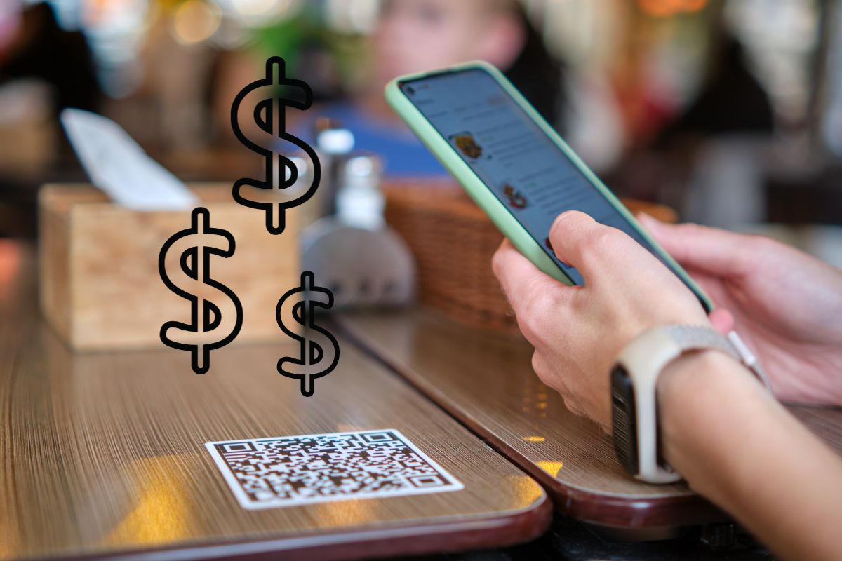 QR code at a restaurant
