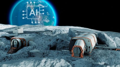 Artificial intelligence - Concept Image of Moon Settlement