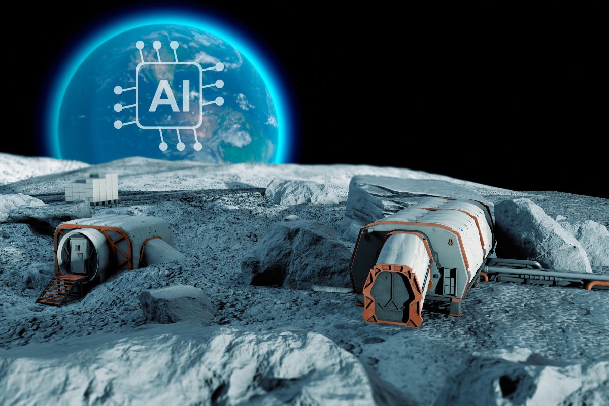 Artificial intelligence - Concept Image of Moon Settlement