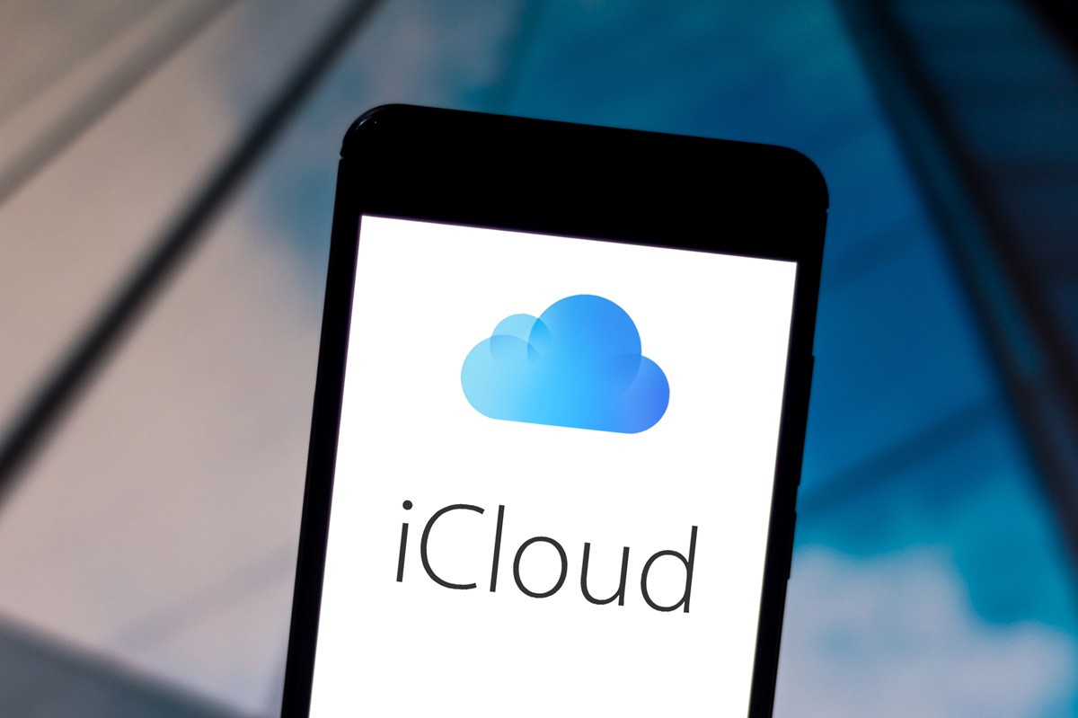 Cloud storage - Image of iCloud logo on iPhone