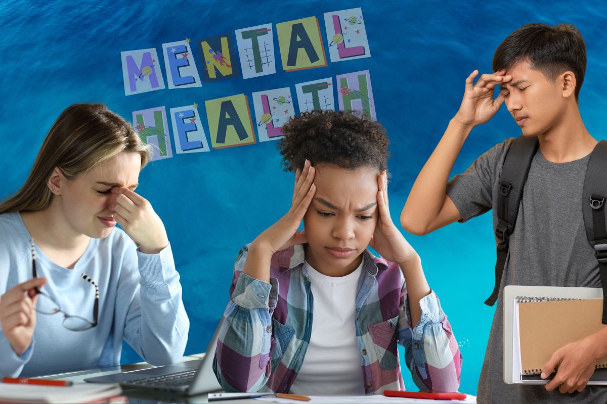 Social media - Students looking stressed - mental health
